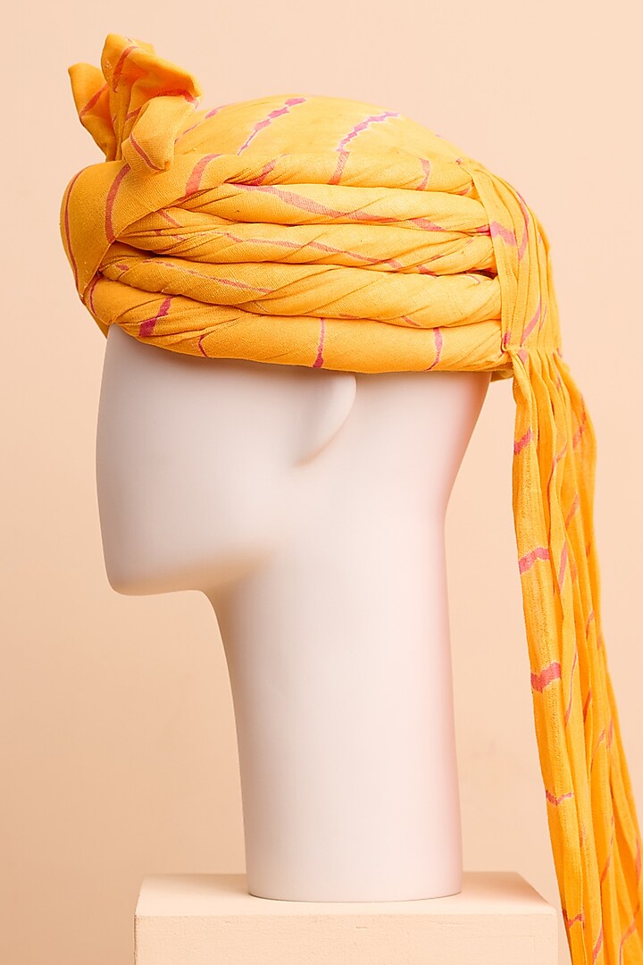 Yellow Ochre Cotton Leheriya by TASVA at Pernia's Pop Up Shop