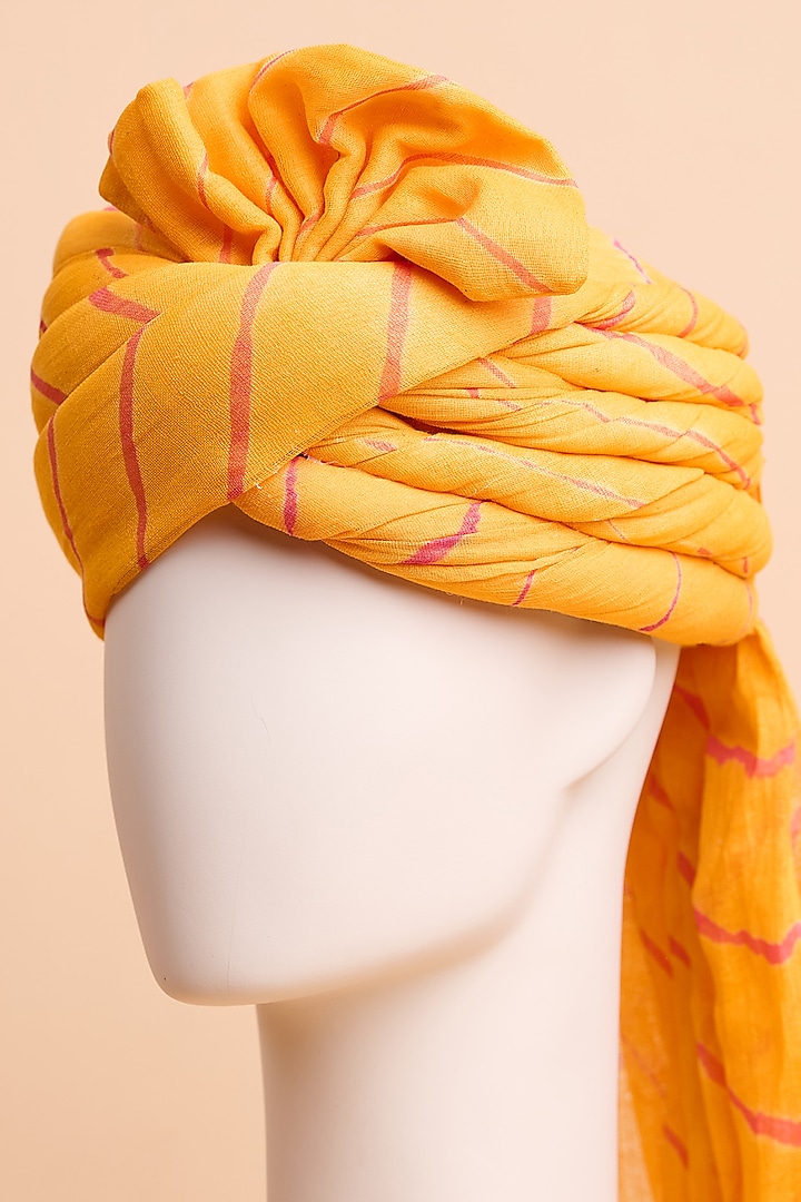 Yellow Ochre Cotton Leheriya by TASVA at Pernia's Pop Up Shop