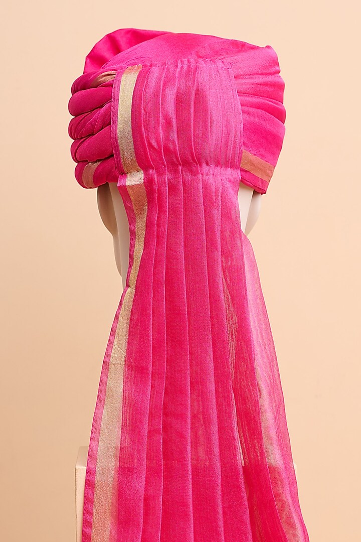 Magenta Silk Blend Safa by TASVA at Pernia's Pop Up Shop