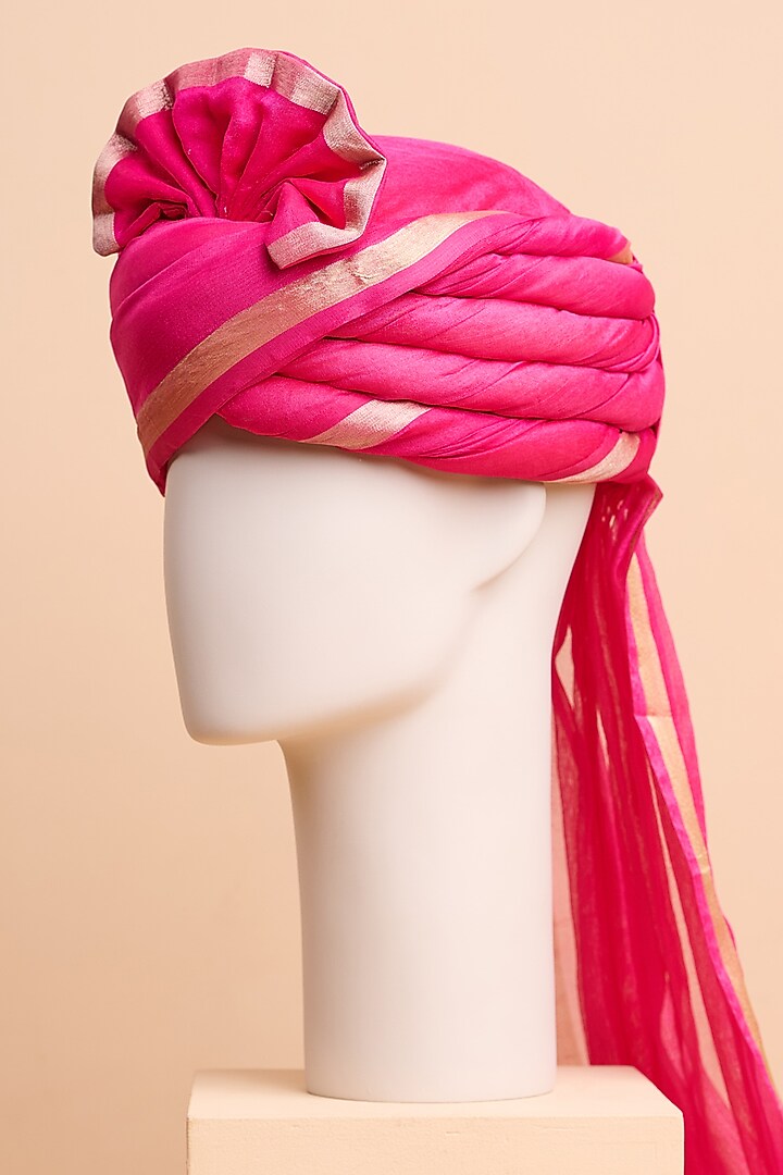 Magenta Silk Blend Safa by TASVA at Pernia's Pop Up Shop