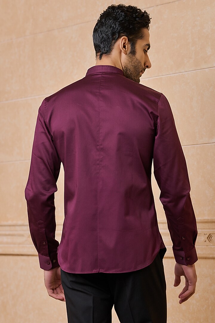 Wine Cotton Summer Shirt by TASVA at Pernia's Pop Up Shop