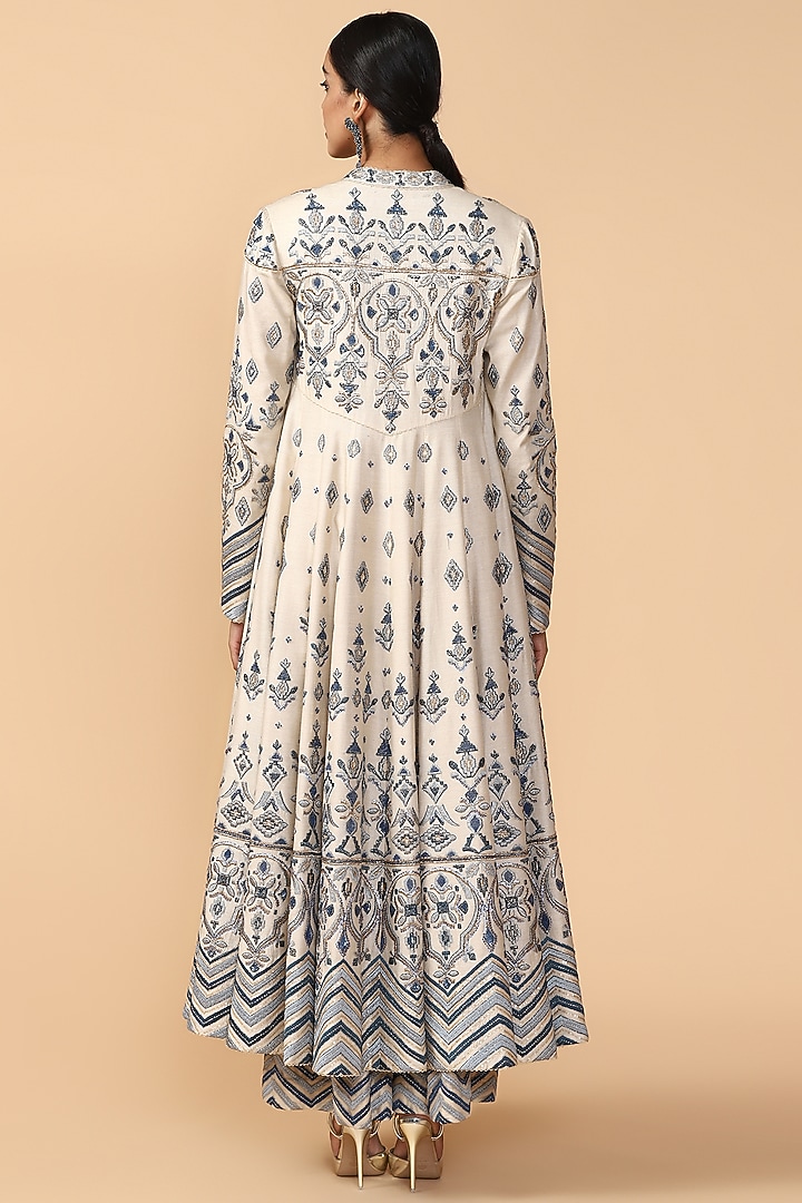 Ivory Embroidered Jacket With Pants & Bustier by Tarun Tahiliani at Pernia's Pop Up Shop