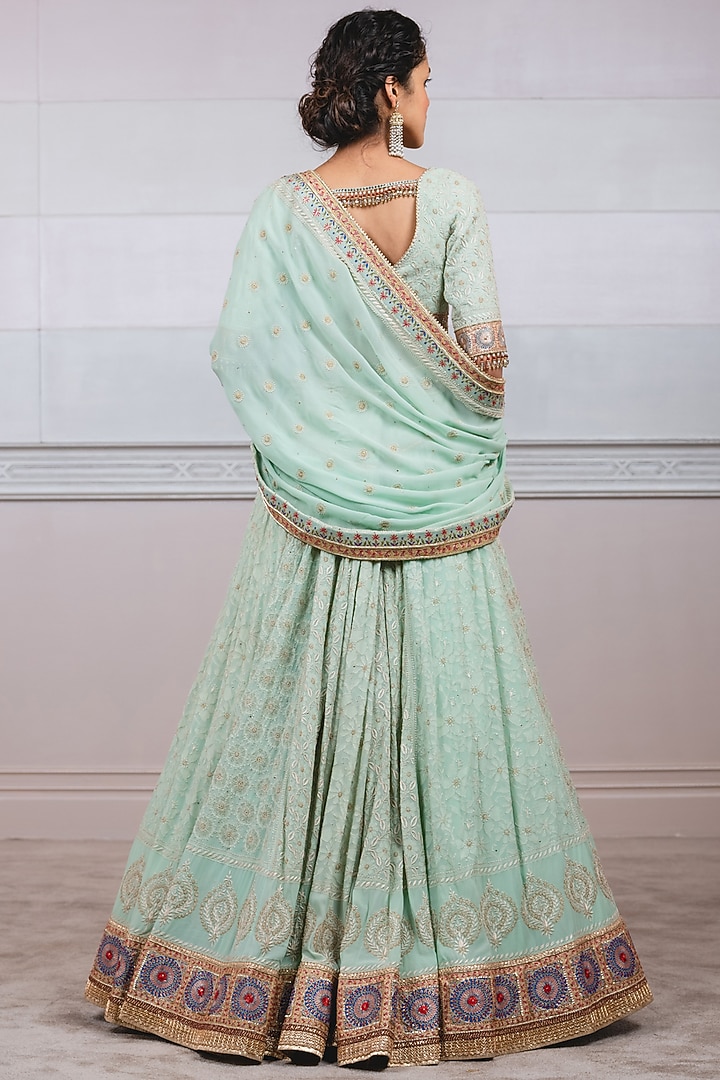 Jade Green Chikankari Bridal Lehenga Set by Tarun Tahiliani at Pernia's Pop Up Shop