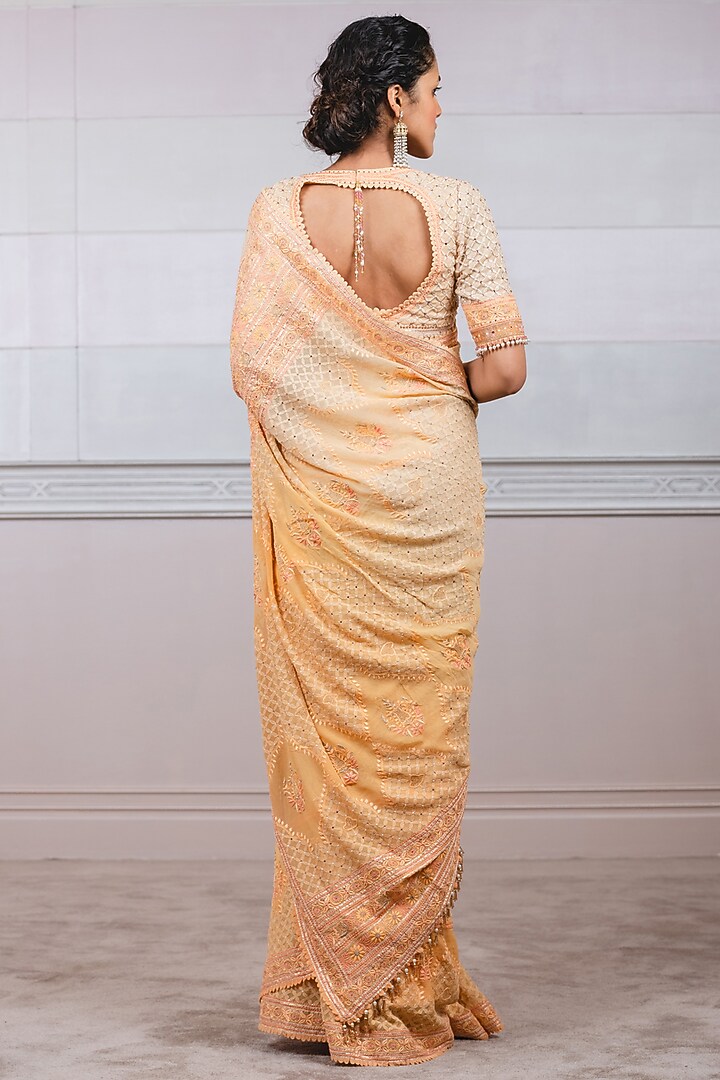 Sunset Ombre Chikankari Bridal Saree Set by Tarun Tahiliani at Pernia's Pop Up Shop