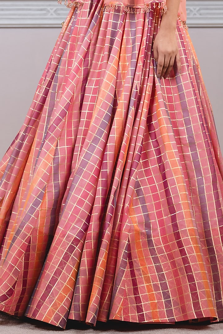 Geranium Pink Embroidered Gilet Jacket by Tarun Tahiliani at Pernia's Pop Up Shop