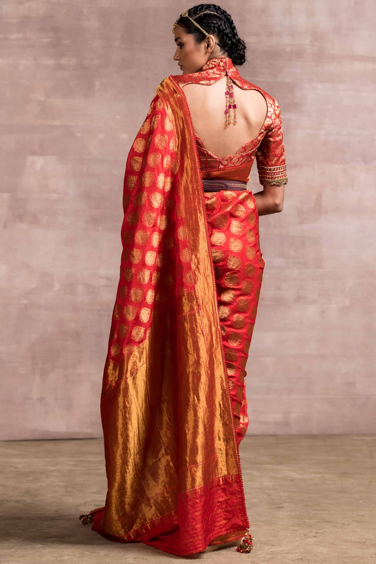 Buy Red Brocade Banarasi Sico Saree-UNM73376 Online at  Unnatisilks.com|UNM73376