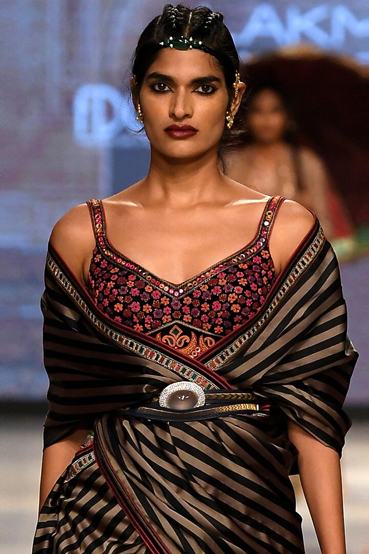 Moss Green Embroidered Draped Dhoti Bridal Saree Set by Tarun Tahiliani at Pernia's Pop Up Shop