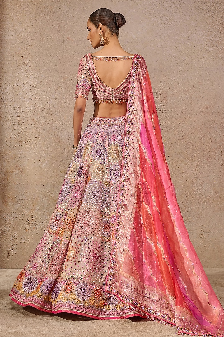 Multi-Colored Handloom Hand Embroidered Bridal Lehenga Set by Tarun Tahiliani at Pernia's Pop Up Shop