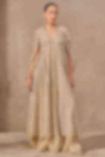 Ivory Tulle Resham Embroidered Jacket Set by Tarun Tahiliani at Pernia's Pop Up Shop