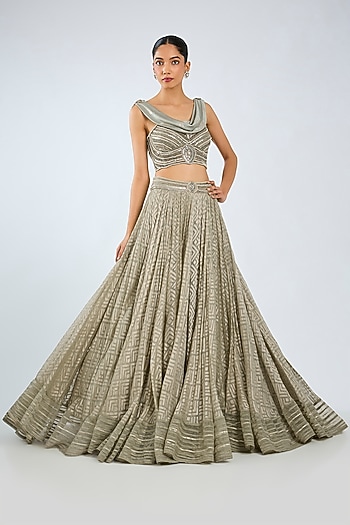 rajasthani engagement dress Rust Rajasthani Bridal Lehenga | Zardozi Embroidery main image 1