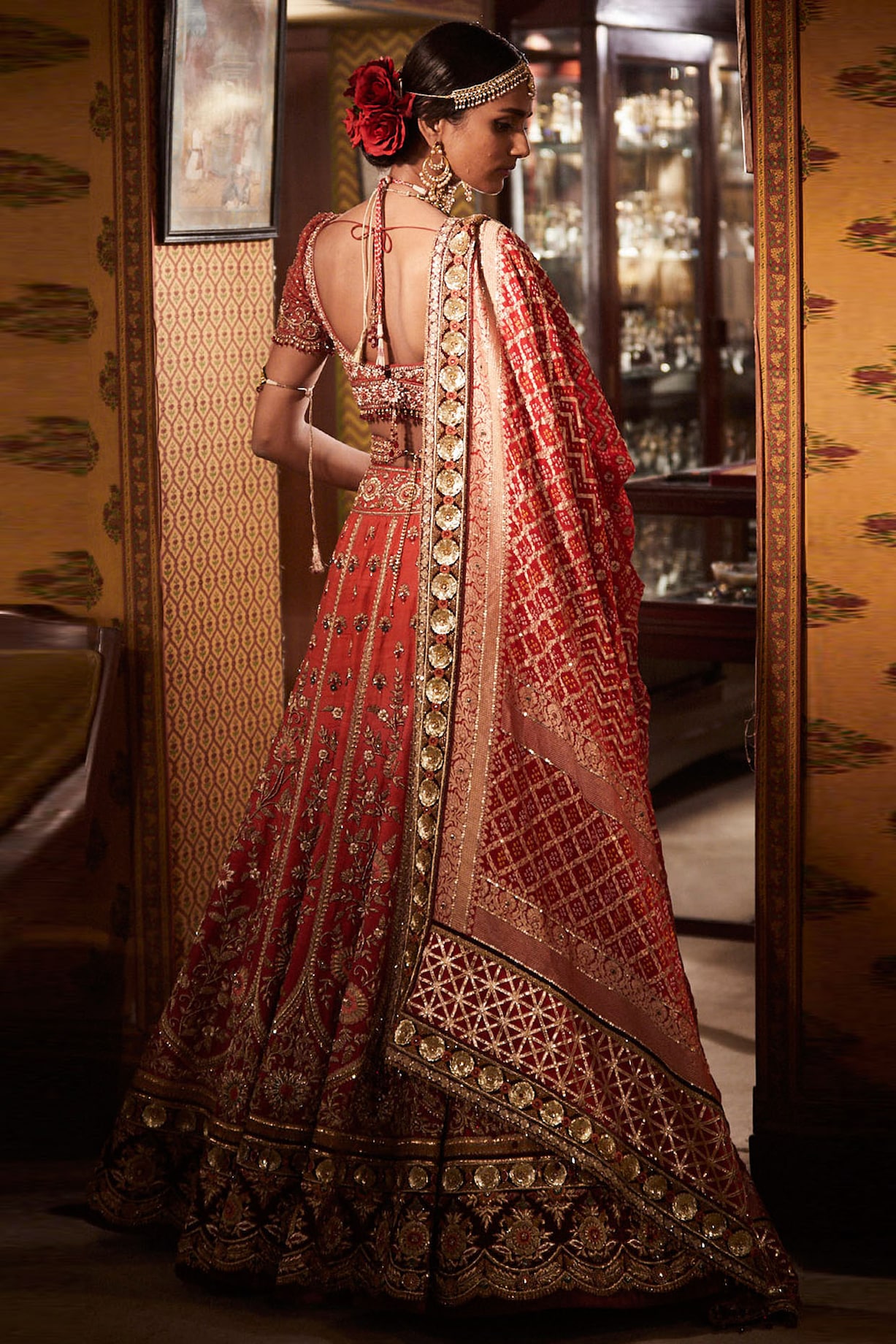 Red Designer Embroidered Bridal Lehenga at Rs 37000.00, Embroidered Bridal  Lehengas