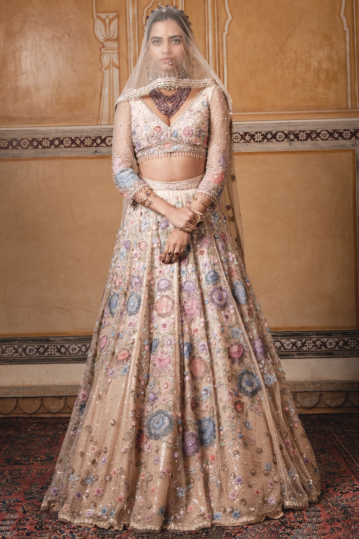 Pink Lehenga Choli for Women Ready to Wear Custom Floral Embroidered  Sabyasachi Designer Party Wear Bridal Wedding - Etsy Hong Kong