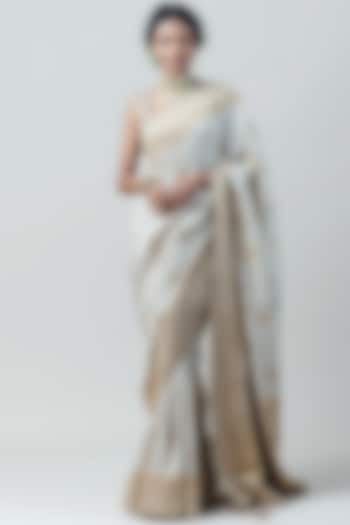 Ivory Embroidered Saree Set by Tarun Tahiliani