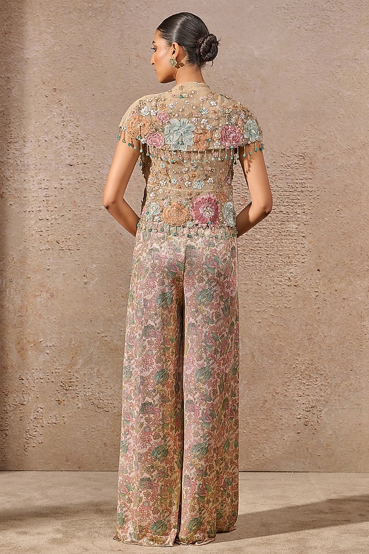 Multi-Colored Foil Jersey Digital Printed Jumpsuit With Jacket by Tarun Tahiliani at Pernia's Pop Up Shop