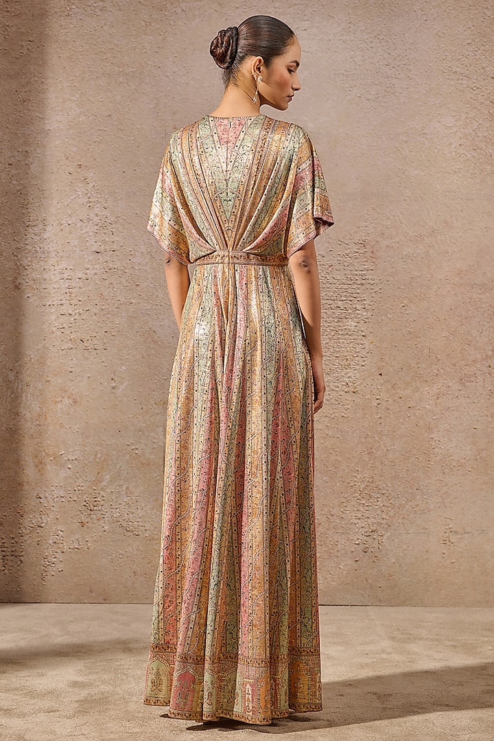 Multi-Colored Foil Jersey Printed Jumpsuit by Tarun Tahiliani at Pernia's Pop Up Shop