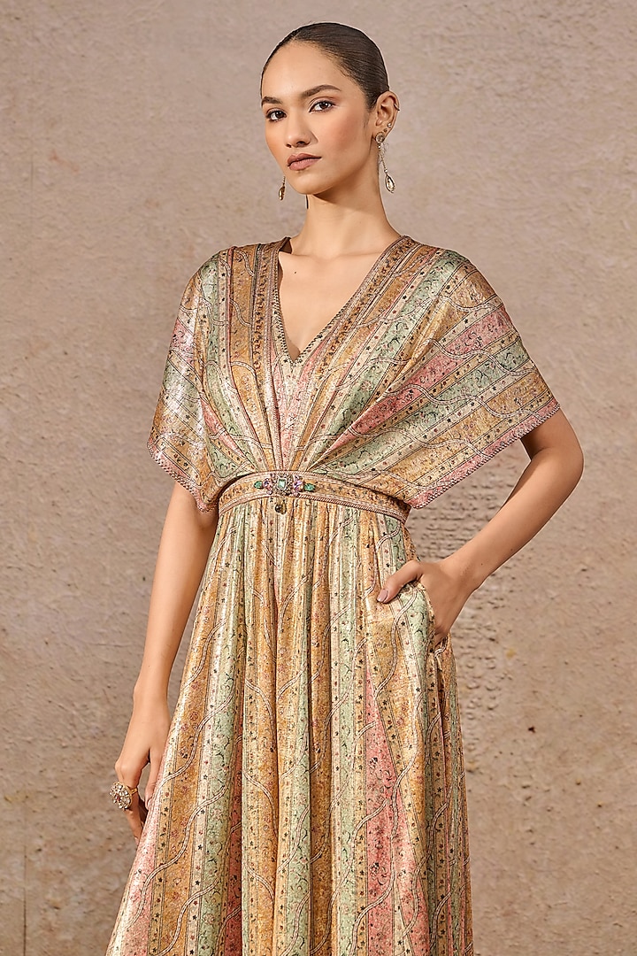 Multi-Colored Foil Jersey Printed Jumpsuit by Tarun Tahiliani at Pernia's Pop Up Shop