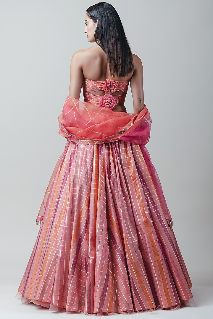 Pink Draped Bridal Lehenga Set by Tarun Tahiliani at Pernia's Pop Up Shop