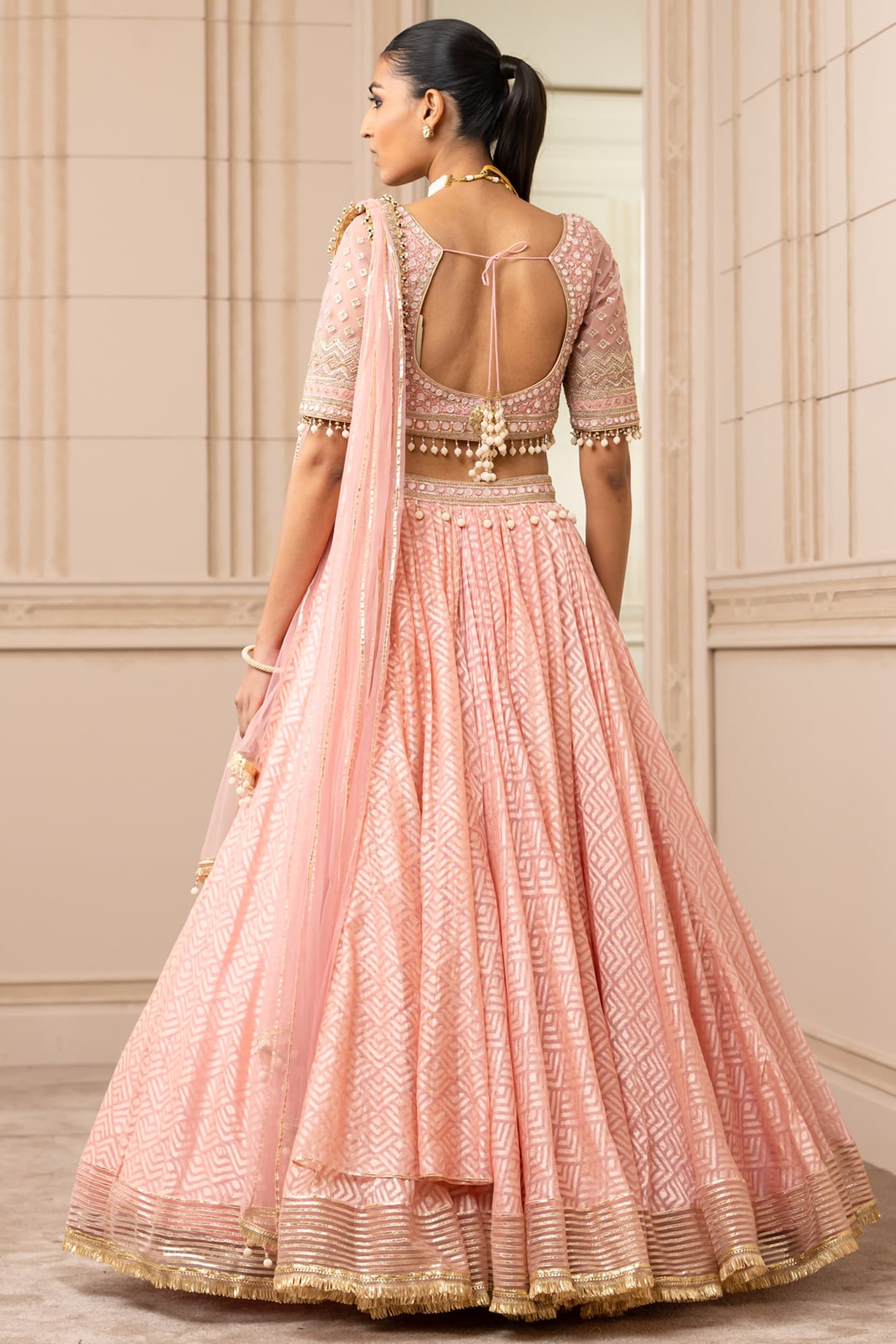 Shop Teen Girls Pink Art Silk Embroidered Kali Style Lehenga Set Wedding  Wear Online at Best Price