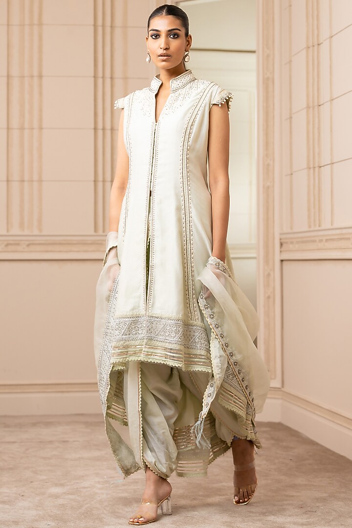 Mint Embroidered Kalidar Bridal Anarkali Set by Tarun Tahiliani at Pernia's Pop Up Shop