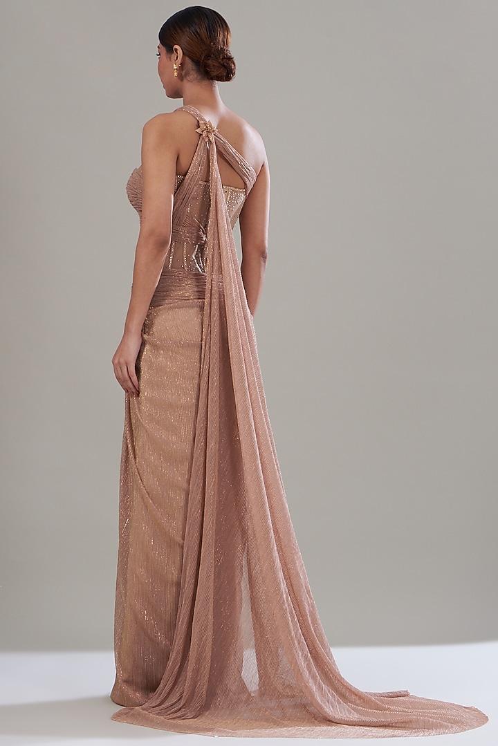 slim fit dress slacks Goddess Metallic Gold Dress – Ellaé Lisqué main image 0