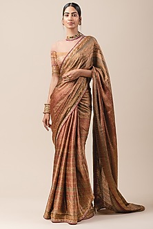 Red Embroidered Saree Set by Tarun Tahiliani