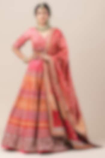 Multi Colored Embroidered Bridal Lehenga Set by Tarun Tahiliani at Pernia's Pop Up Shop