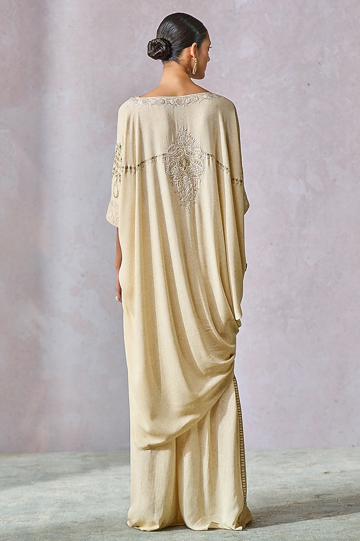 Ecru Georgette Trouser Set by Tarun Tahiliani at Pernia's Pop Up Shop