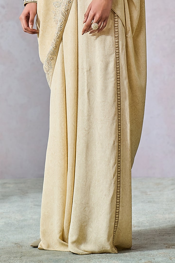 Ecru Georgette Trouser Set by Tarun Tahiliani at Pernia's Pop Up Shop