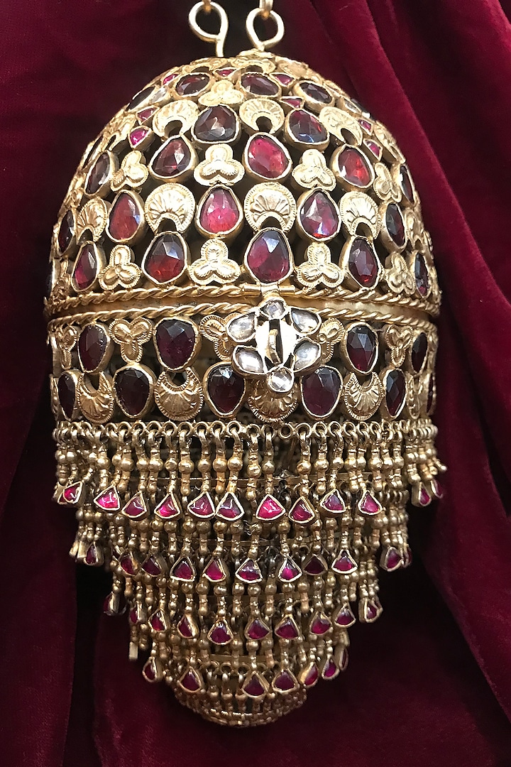 Gold Zircons Jewelled Bag In Sterling Silver by Tarun Tahiliani