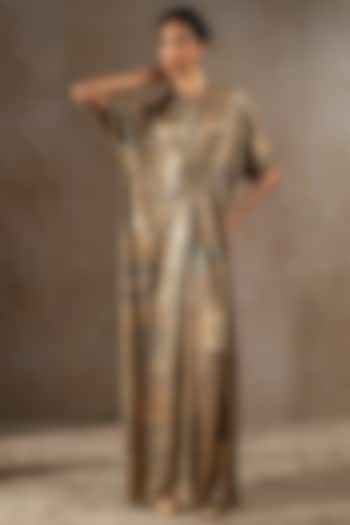Multi-Colored Foil Jersey Printed Jumpsuit by Tarun Tahiliani at Pernia's Pop Up Shop