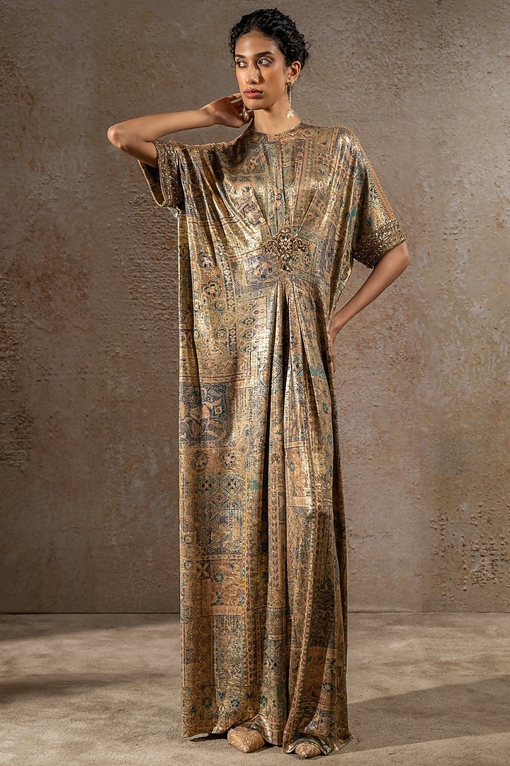 Multi-Colored Foil Jersey Printed Jumpsuit by Tarun Tahiliani at Pernia's Pop Up Shop