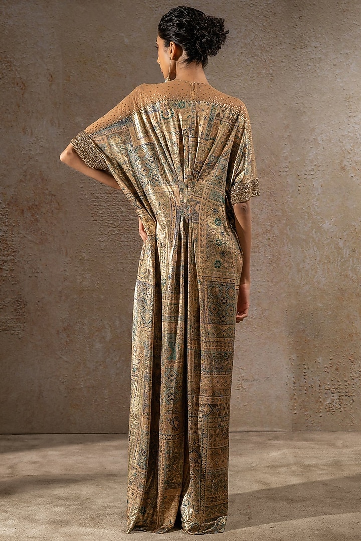 Multi-Colored Foil Jersey Printed Jumpsuit by Tarun Tahiliani at Pernia's Pop Up Shop