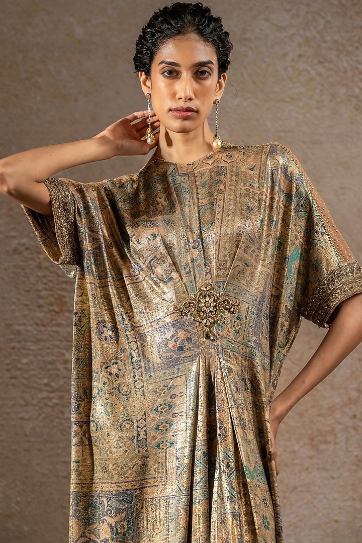 Multi-Colored Foil Jersey Printed Jumpsuit by Tarun Tahiliani at Pernia's Pop Up Shop