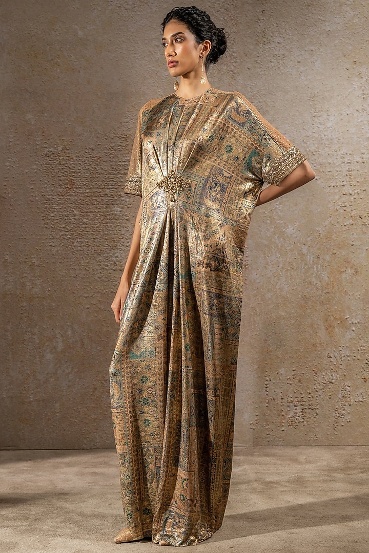 Multi-Colored Foil Jersey Printed Jumpsuit by Tarun Tahiliani at Pernia's Pop Up Shop