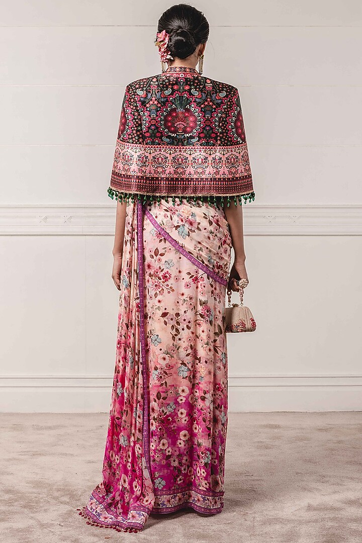 Blush Pink Printed & Embroidered Concept Bridal Saree Set by Tarun Tahiliani at Pernia's Pop Up Shop