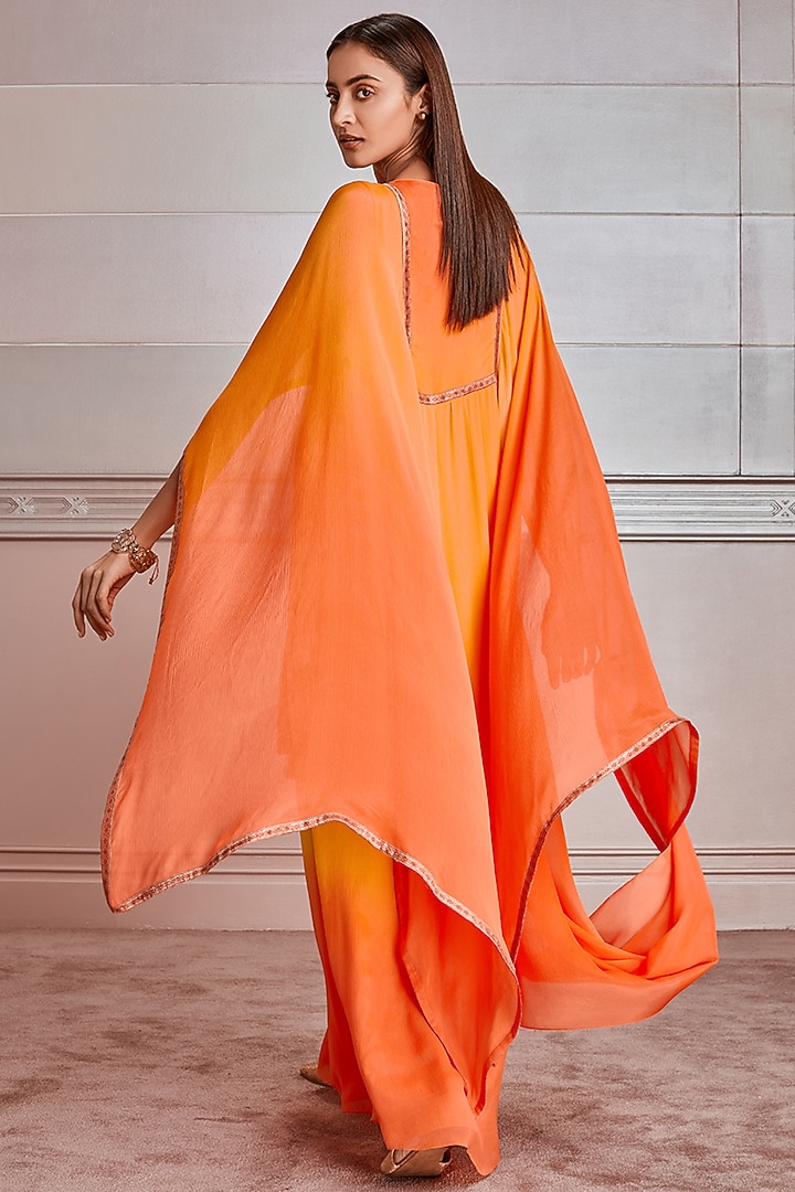 Orange & Yellow Shaded Kaftan by Tarun Tahiliani at Pernia's Pop Up Shop