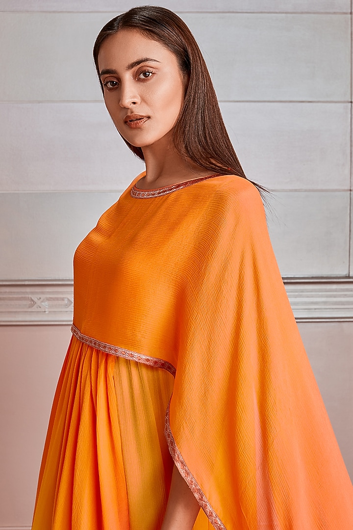 Orange & Yellow Shaded Kaftan by Tarun Tahiliani at Pernia's Pop Up Shop
