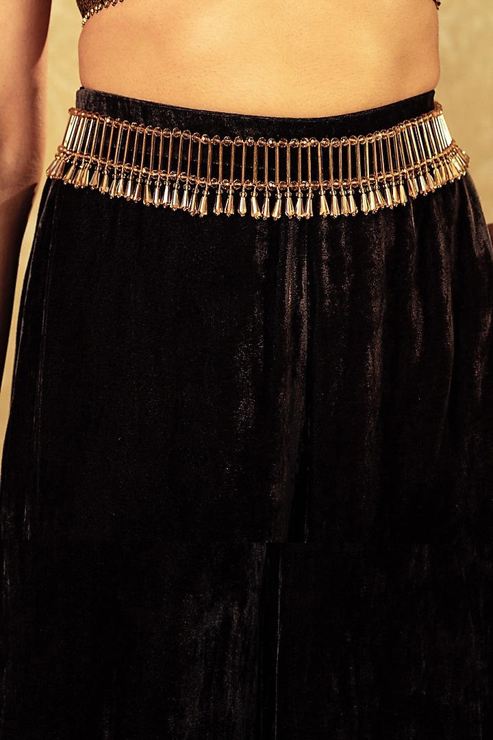 Gold Embellished Waist Belt by Tarun Tahiliani Accessories