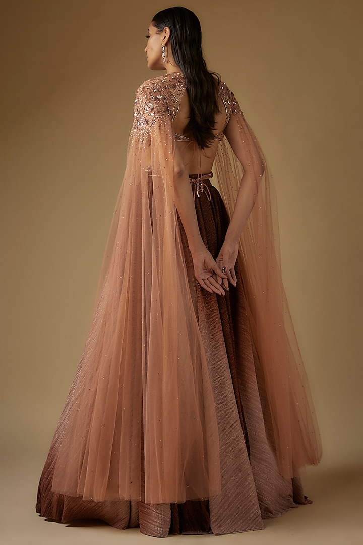 Rahul Mishra - Gold Tulle Embroidered Cape for Women at Pernia's Pop-Up Shop