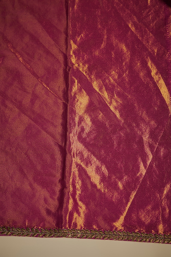 Fuchsia Silk Reception Saree Set by Tarun Tahiliani at Pernia's Pop Up Shop