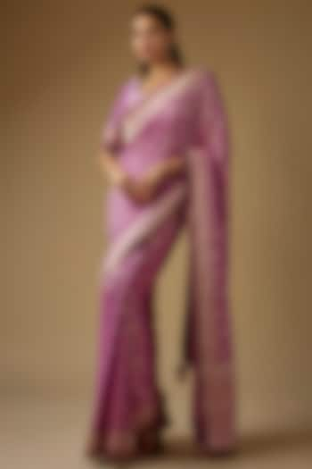 Pink Brocade Saree Set by Tarun Tahiliani at Pernia's Pop Up Shop