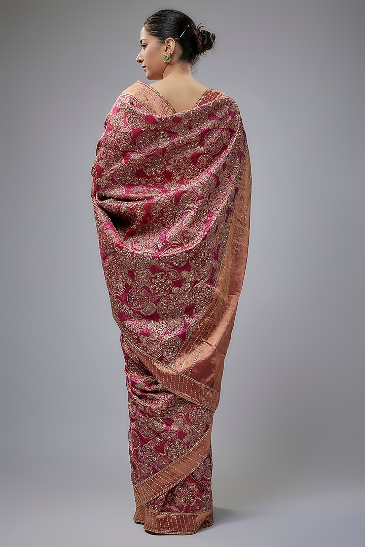 Magenta Silk Bridal Saree Set by Tarun Tahiliani at Pernia's Pop Up Shop