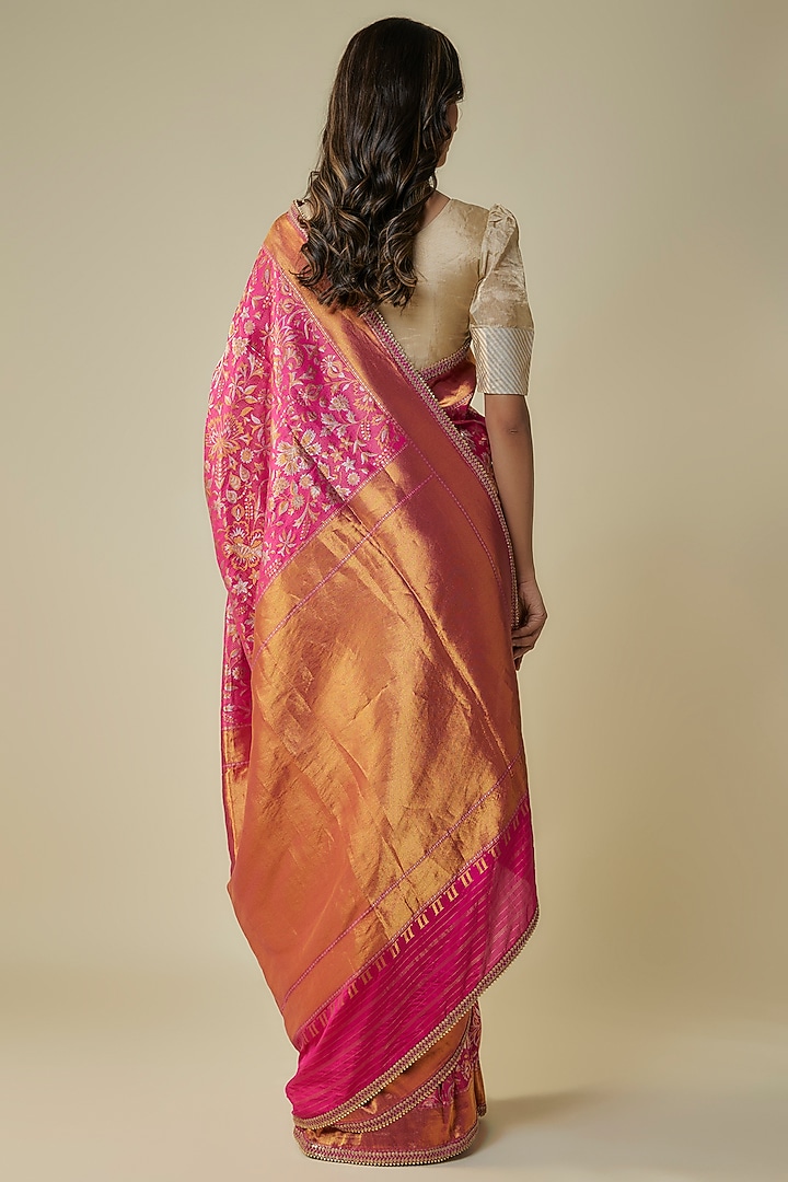 Pink Silk Wedding Saree Set by Tarun Tahiliani at Pernia's Pop Up Shop