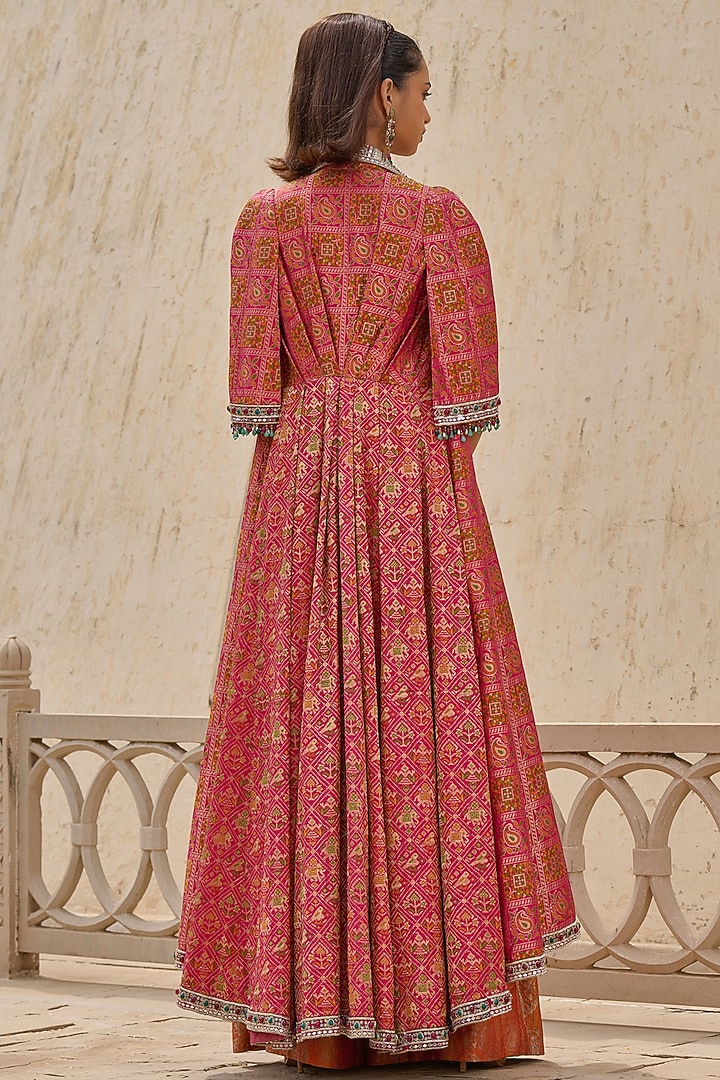 Multi-Colored Brocade Gota Embellished Gharchola Jacket Set by Tarun Tahiliani at Pernia's Pop Up Shop