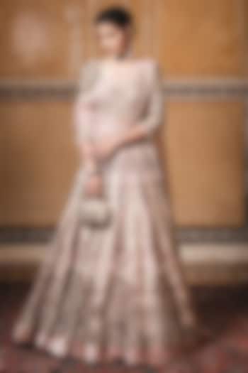 Powder Pink Embroidered Bridal Anarkali Set by Tarun Tahiliani at Pernia's Pop Up Shop