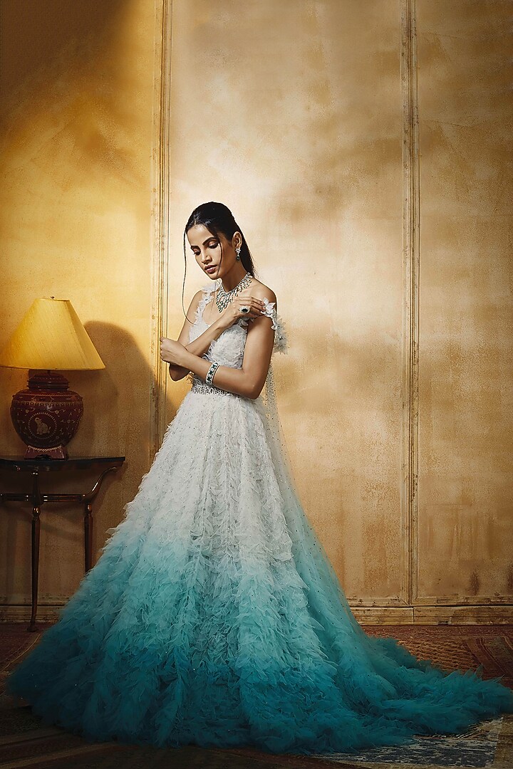 Sea Green Embroidered & Textured Gown by Tarun Tahiliani at Pernia's Pop Up Shop 2026 Sea Green Embroidered & Textured Gown by Tarun Tahiliani at Pernia's Pop Up Shop 2026
