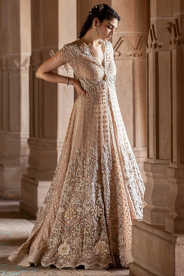 Pink Embroidered Skirt Set by Tarun Tahiliani at Pernia's Pop Up Shop