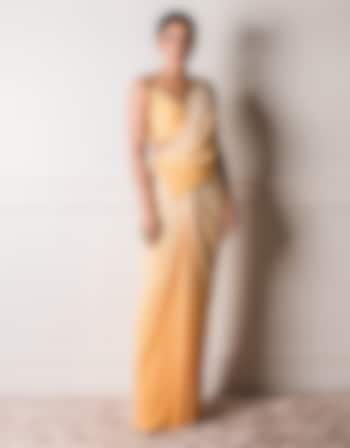 Yellow Concept Saree Set by Tarun Tahiliani at Pernia's Pop Up Shop