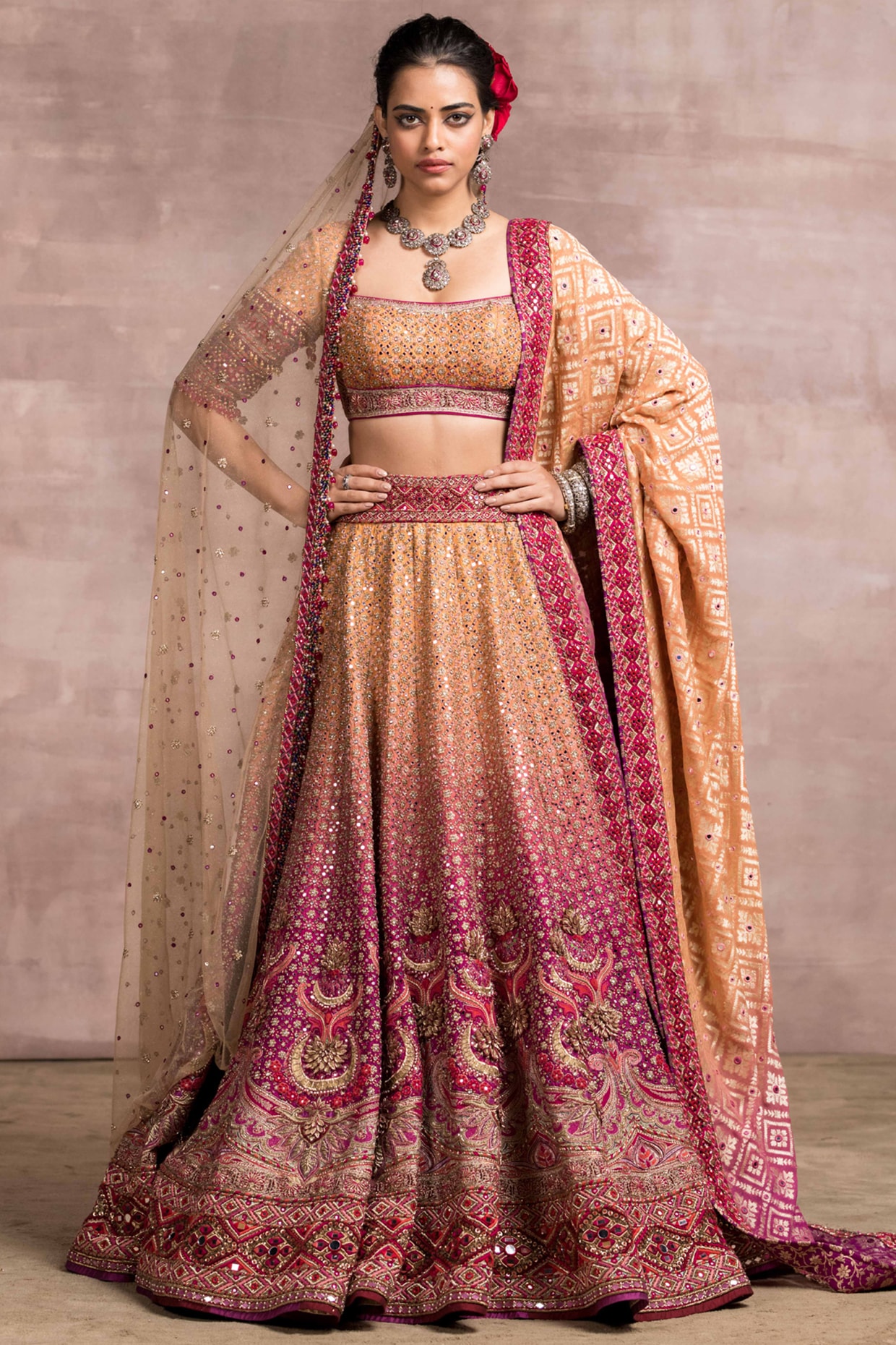 Wedding Wear Stitched Majestic Orange Rani Velvet Designer Lehenga Choli at  Rs 55000 in Anand