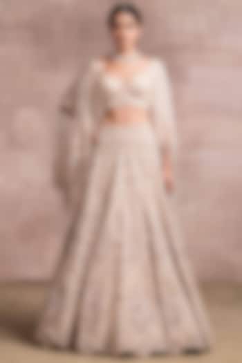 Ivory Embroidered Kalidar Bridal Lehenga Set by Tarun Tahiliani at Pernia's Pop Up Shop